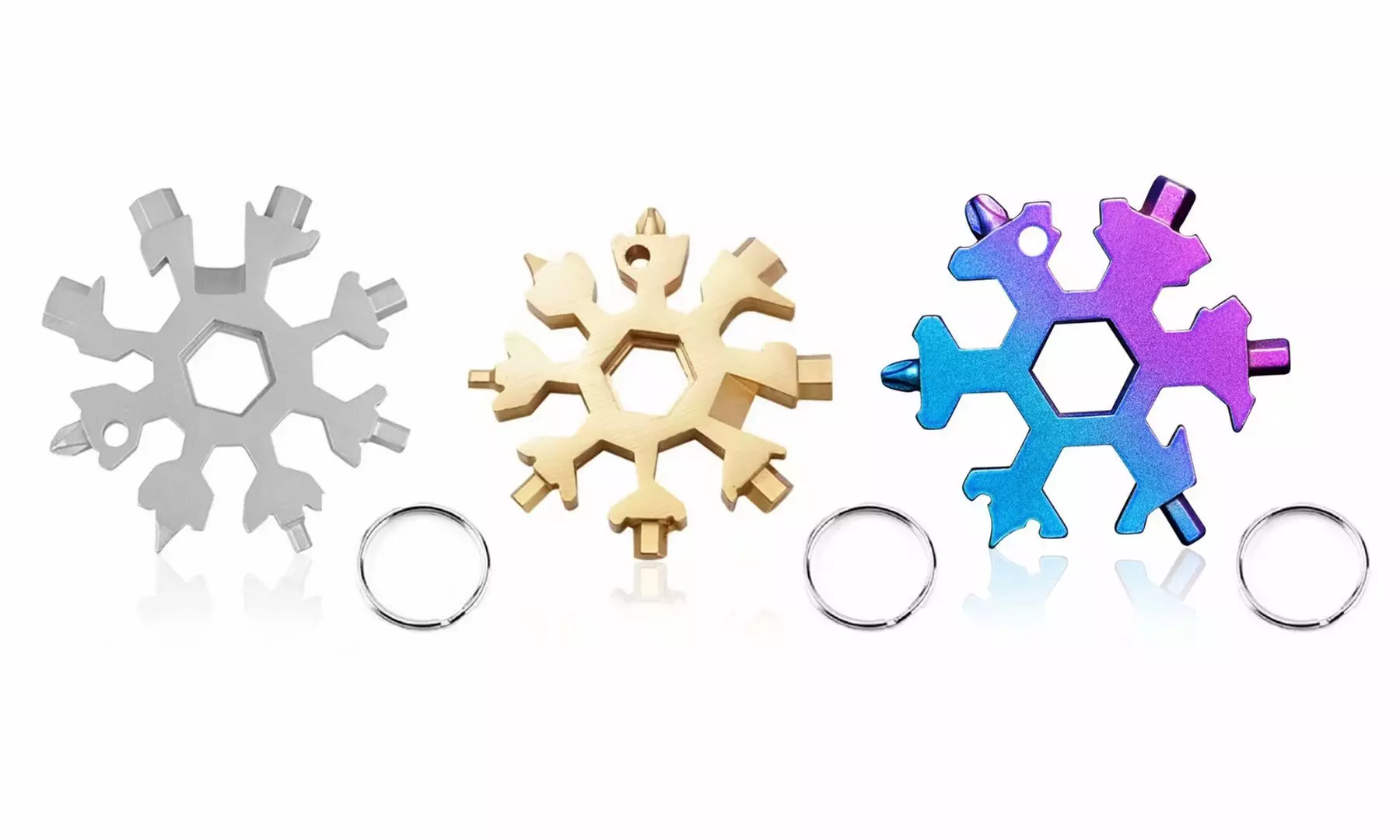 3 Pack Snowflake 18-in-1 Multi Tool Stainless Steel Snowflake Bottle Opener - Primary Image