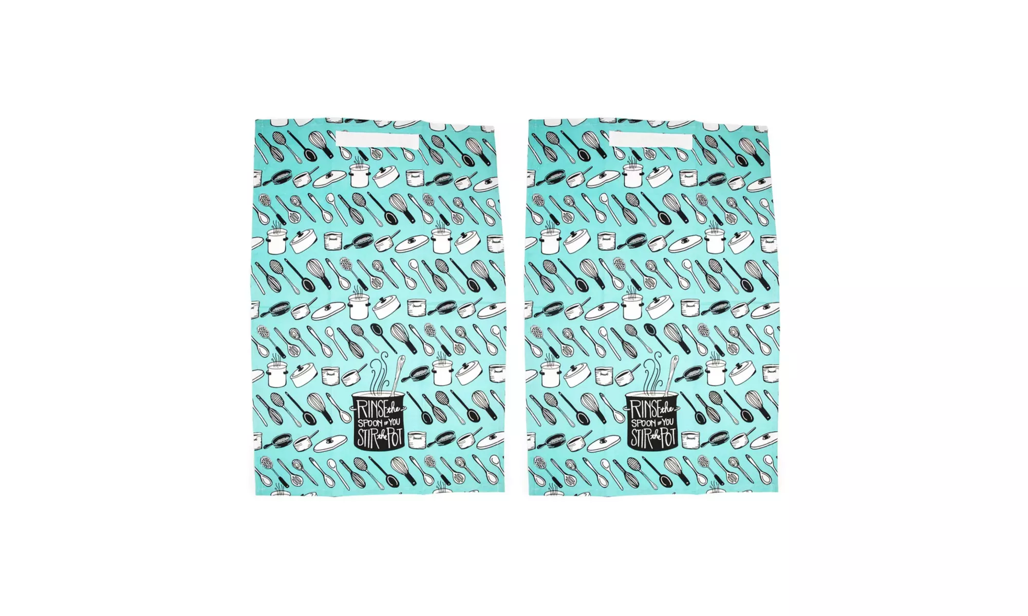 June Clever Rinse the Spoon if you Stir the Pot Kitchen Dishtowel (2-Pack) - Primary Image