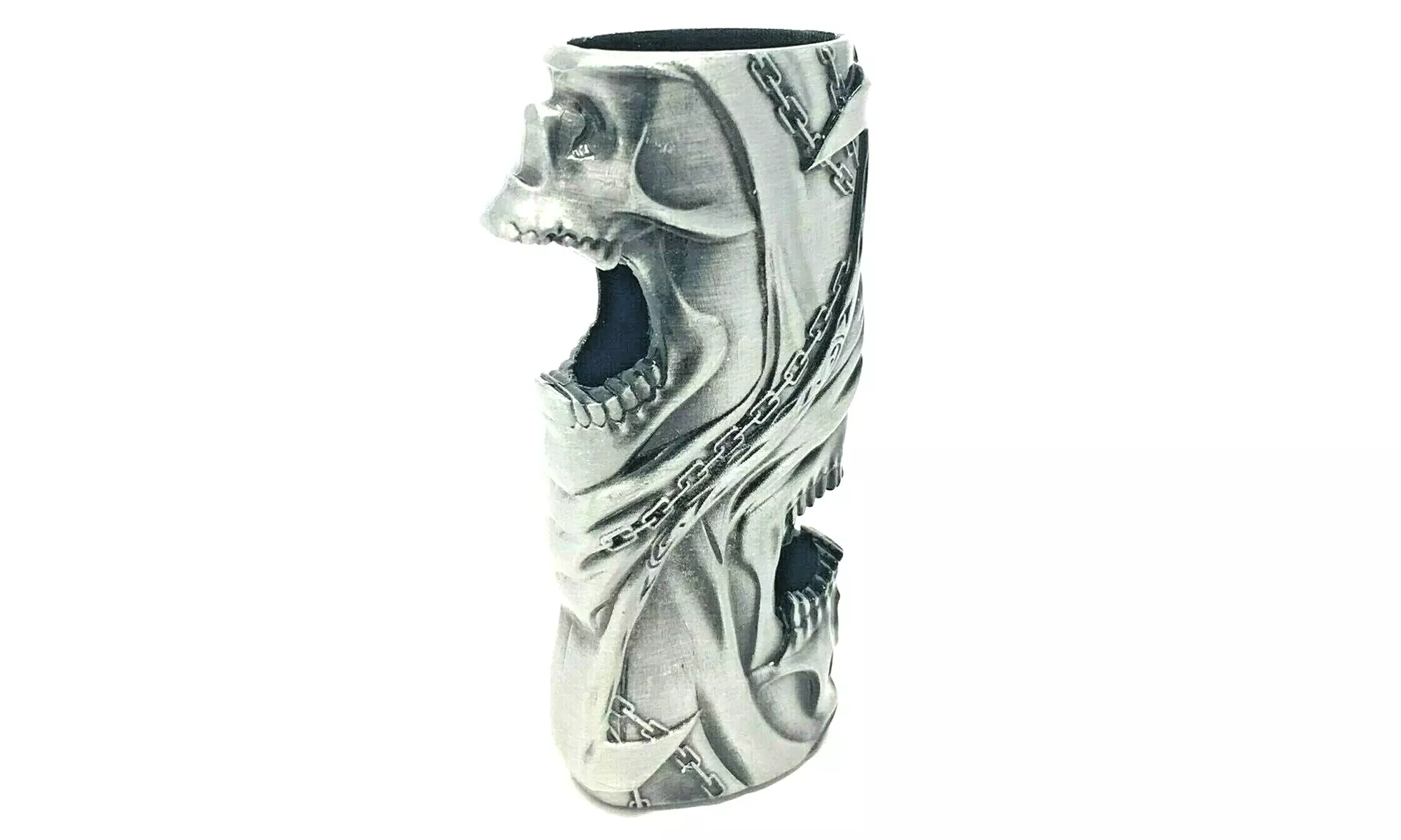 Metal Lighter Case Cover Fits Standard Bic Lighter J6 In Skull Head / Iron Chain - Primary Image