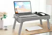 iMounTEK Adjustable Foldable Laptop Table Stand w/ Cooling Fan, Light, & USB Hub - Second Medium