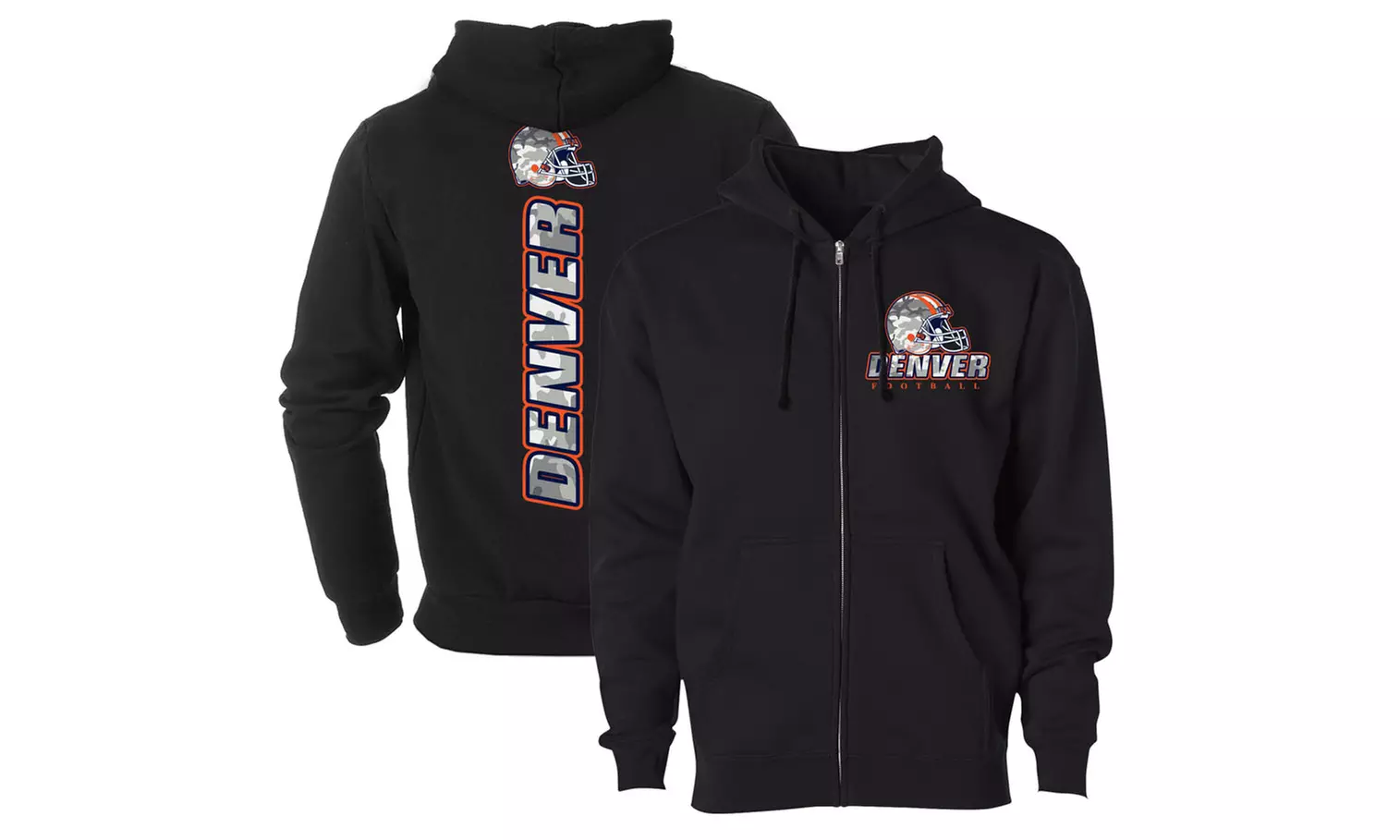 Men Army Camo Football Zip Up Hoodie (S-2XL)