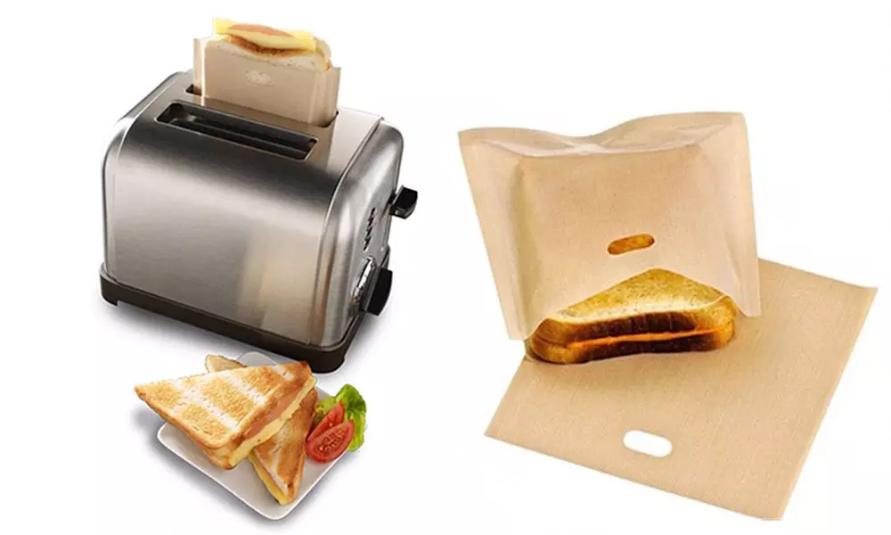 Reusable Non-Stick Heatproof Toaster Open Sandwich Bags  - Primary Image