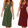 Image 1: New Women's General Summer Tank Sleeveless Knee Length Pleated Sun Dresses 