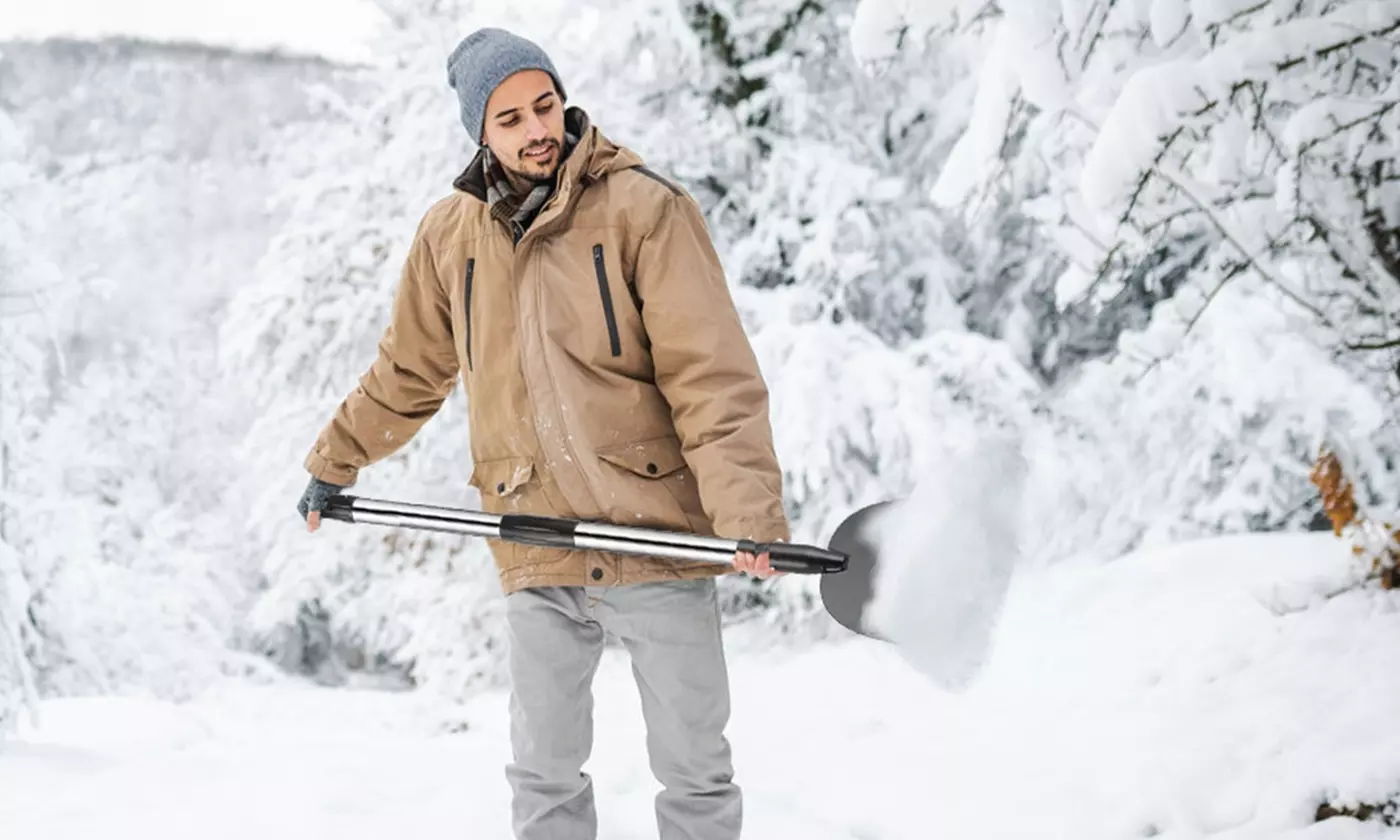 iMounTEK 54" Flat Snow Shovel & Ice Scraper with Manganese Steel Ice Chopper