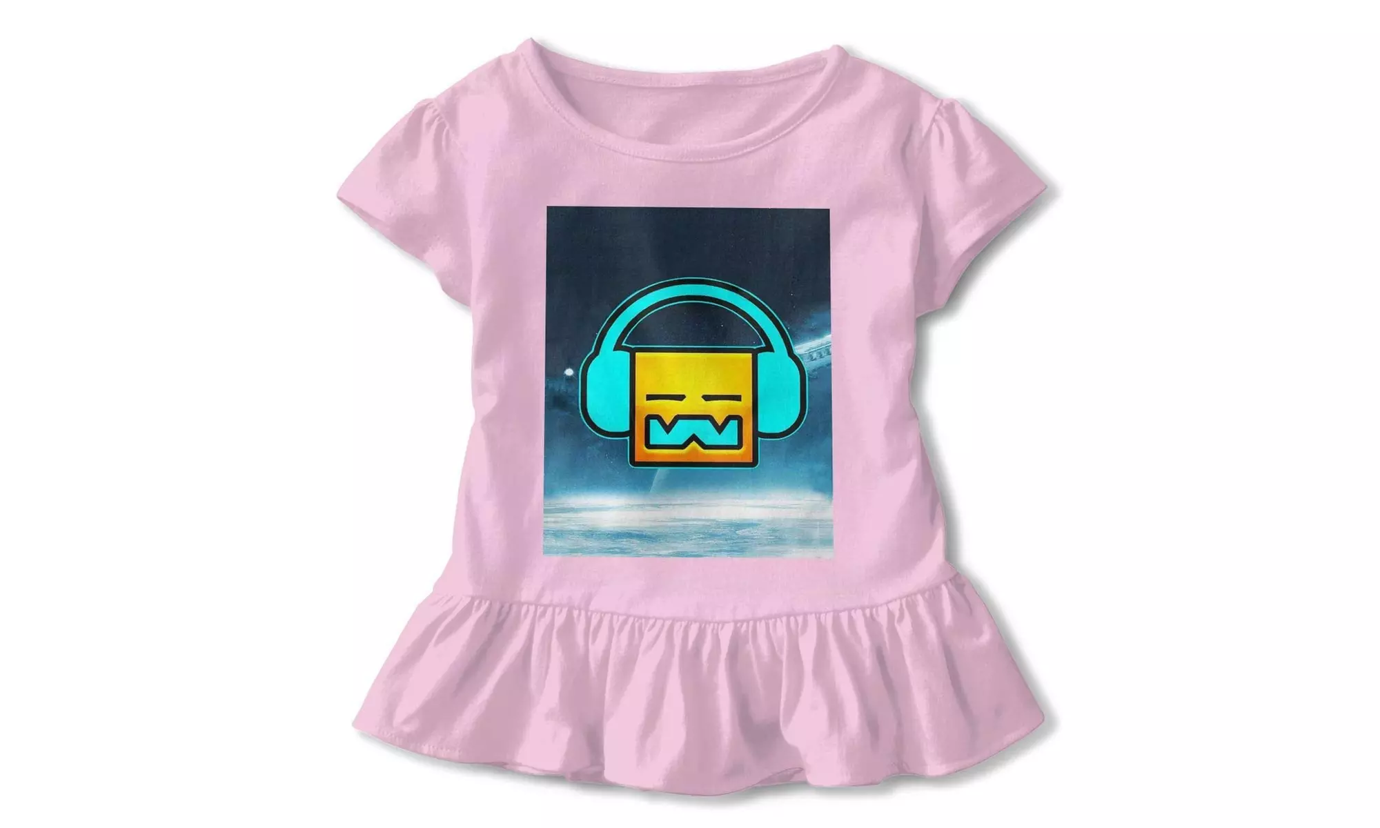 Kid T Shirt Geometry Dash Robtop Games 3D Tee Baseball Ruffle Short Sleeve - Primary Image