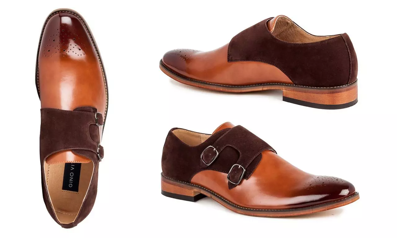Gino Vitale Men's Monk Strap Two-tone Loafer - Second Medium