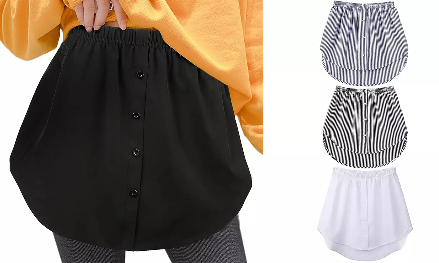 Women's Shirt Extender Layering Fake Top Lower Sweep Shirt Half Length Skirt - Primary Image