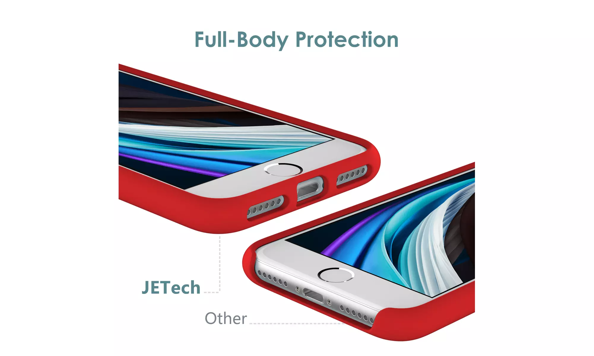 Silicone Case for iPhone 7/8, iPhone SE 3/2, Silky-Soft Touch Shockproof Case