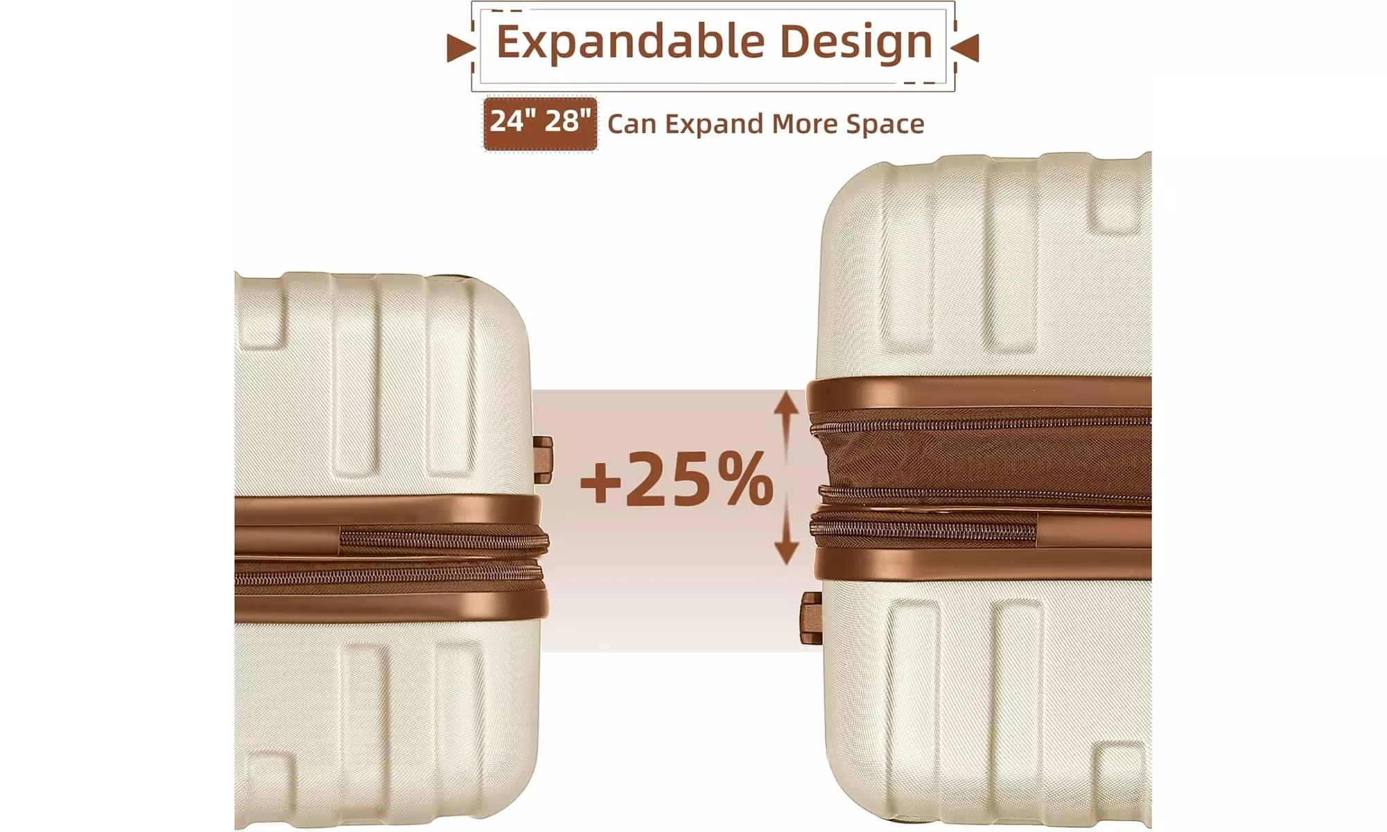 Six-Piece Luggage Set with Expandable Suitcases