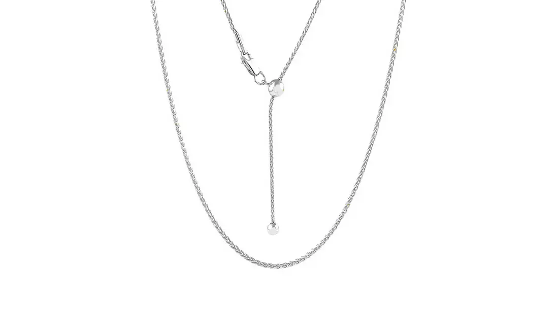 Italian Solid Sterling Silver Adjustable 24" Wheat Chain - Primary Image