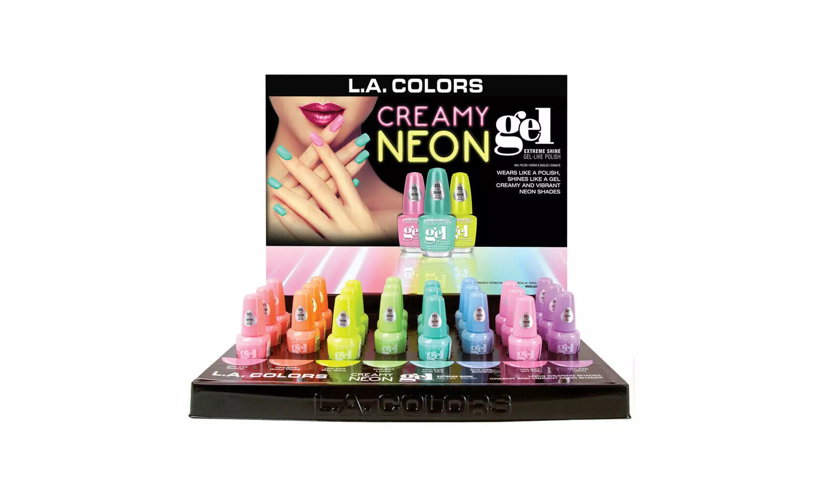 L.A. Colors Creamy Neon Gel Polishes, 8 Shades - Primary Image