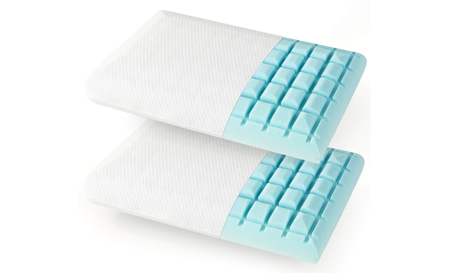 2PCS Gel or Bamboo Charcoal Memory Foam Pillow with Machine-washable Pillowcase