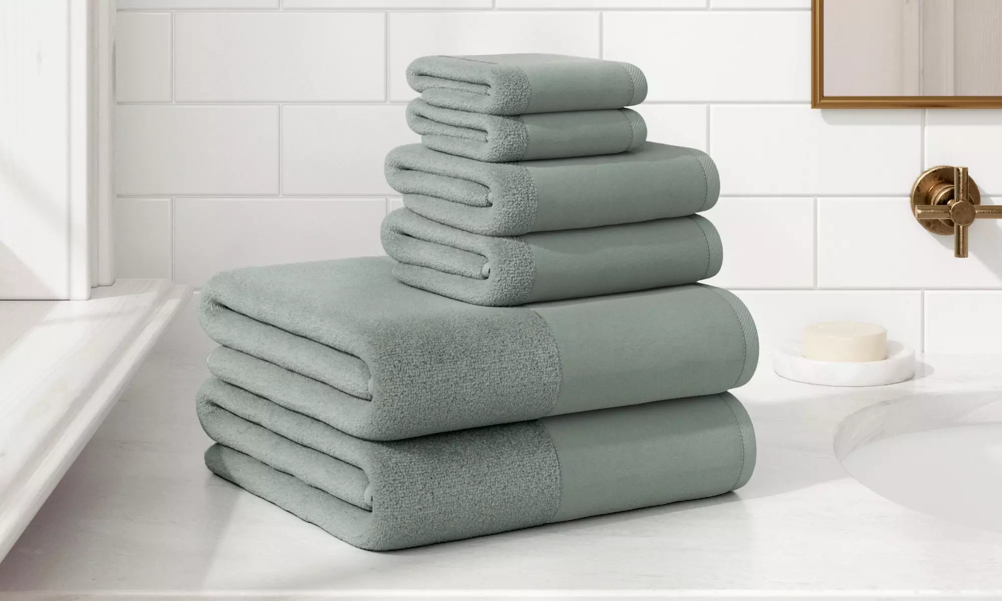 Ultra-Soft Cotton Linen-Like Border Towels