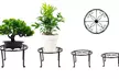 NewHome Heavy-Duty Rustproof Iron Plant Stands Round Flower Pot Holders (4-Pack) - Second Medium