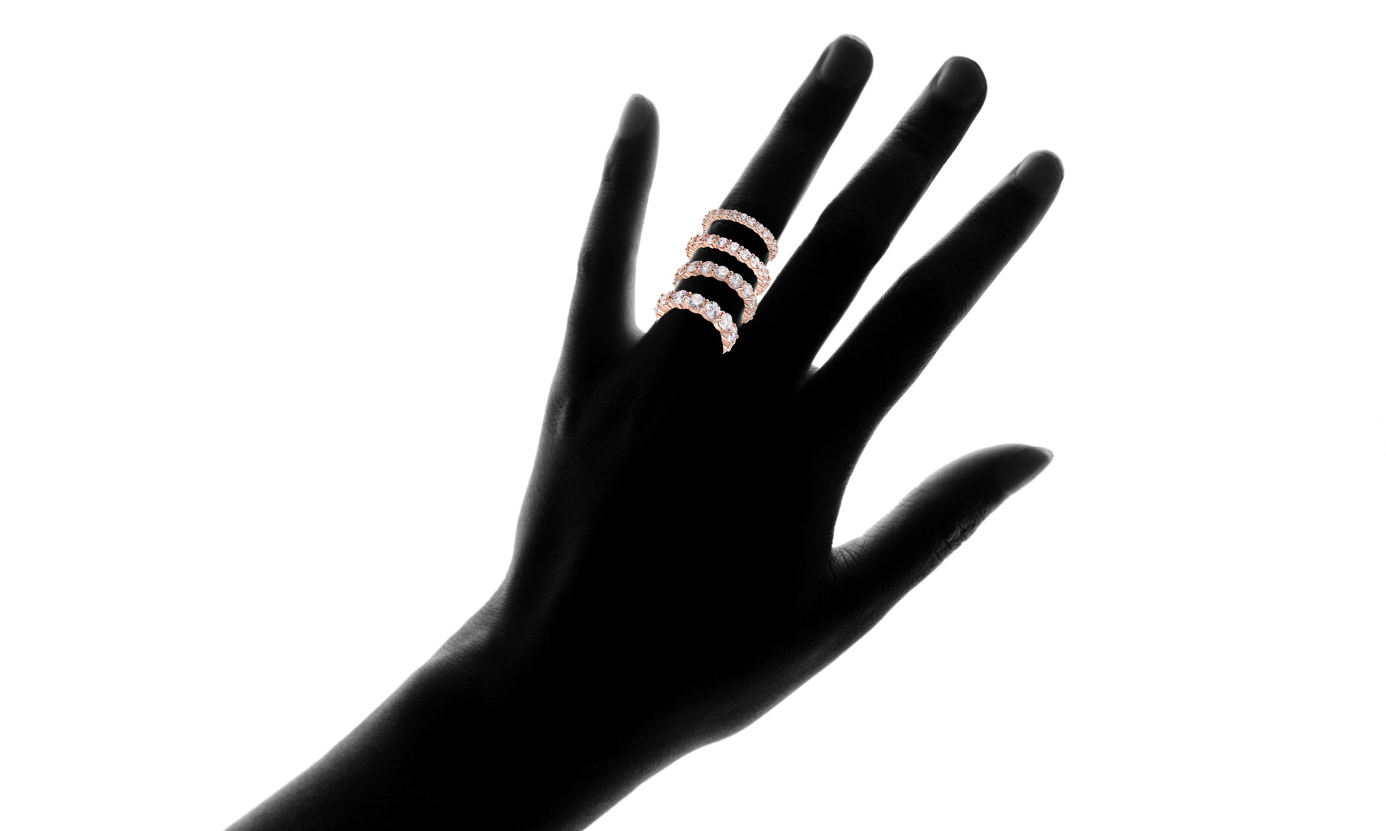 Luxury Cubic Zirconia Eternity Ring Collection in Sterling Silver 