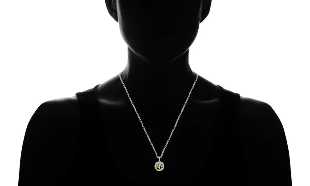 1/10 CTTW Diamond Fashion Pendant in Sterling Silver With Yellow Plated - Second Medium