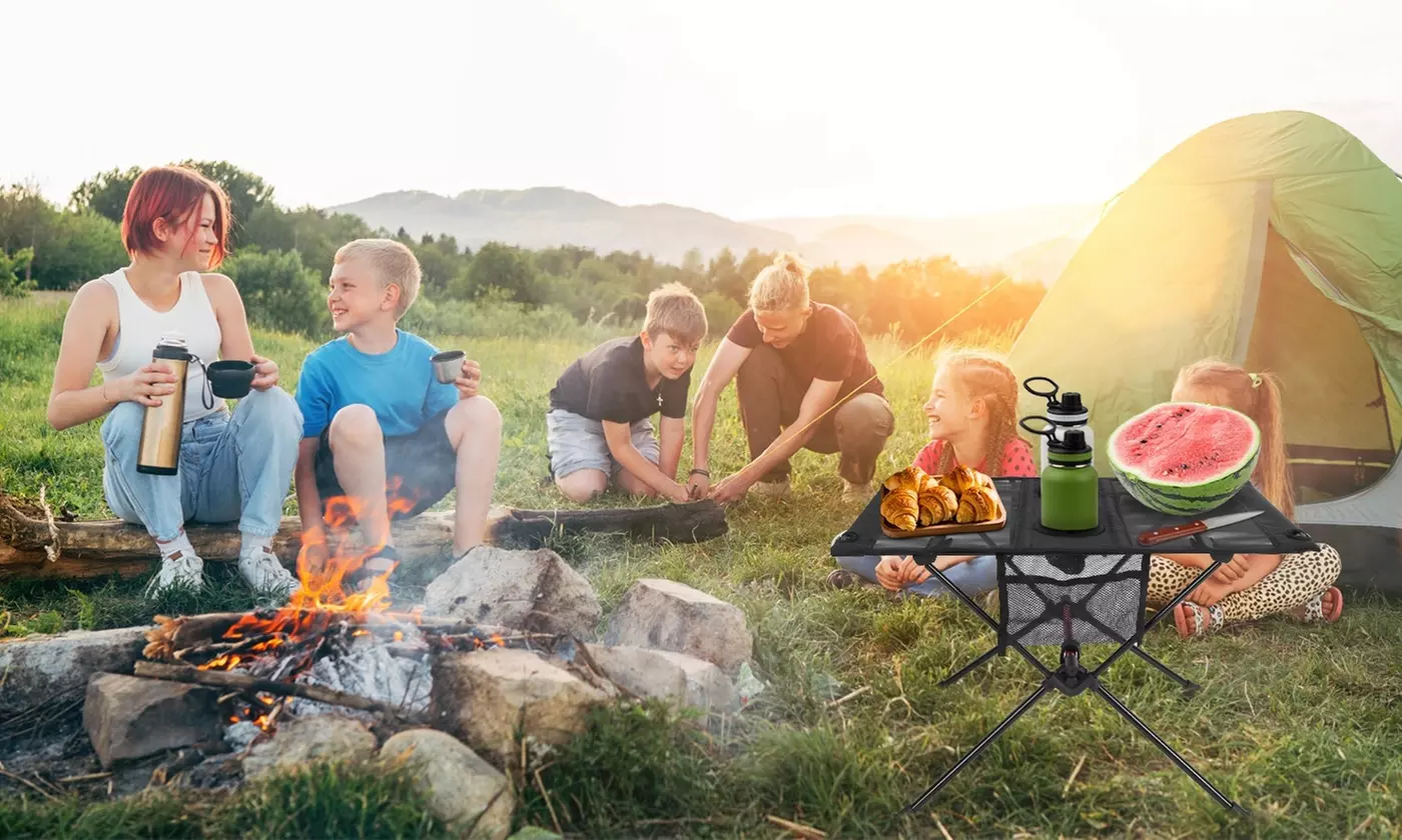 LakeForest Foldable Camping Table Mesh Beach Table 