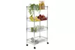 happimess Grove 4-Shelf 47" Basket Rack with Casters, Chrome - Second Medium