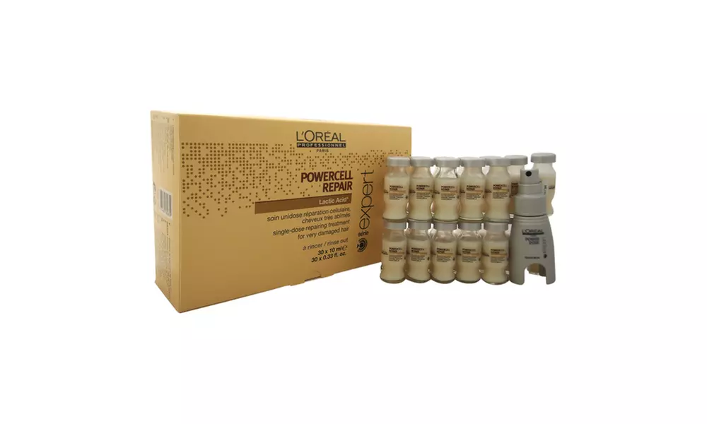 L'Oréal Professionnel Powercell Repair Lactic Acid Single-Dose Repairing Treatment for Very Damaged Hair (30-Pack) - Primary Image