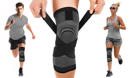 groupon DCF Knee Compression Sleeve with Adjustable Straps in Blue | Small