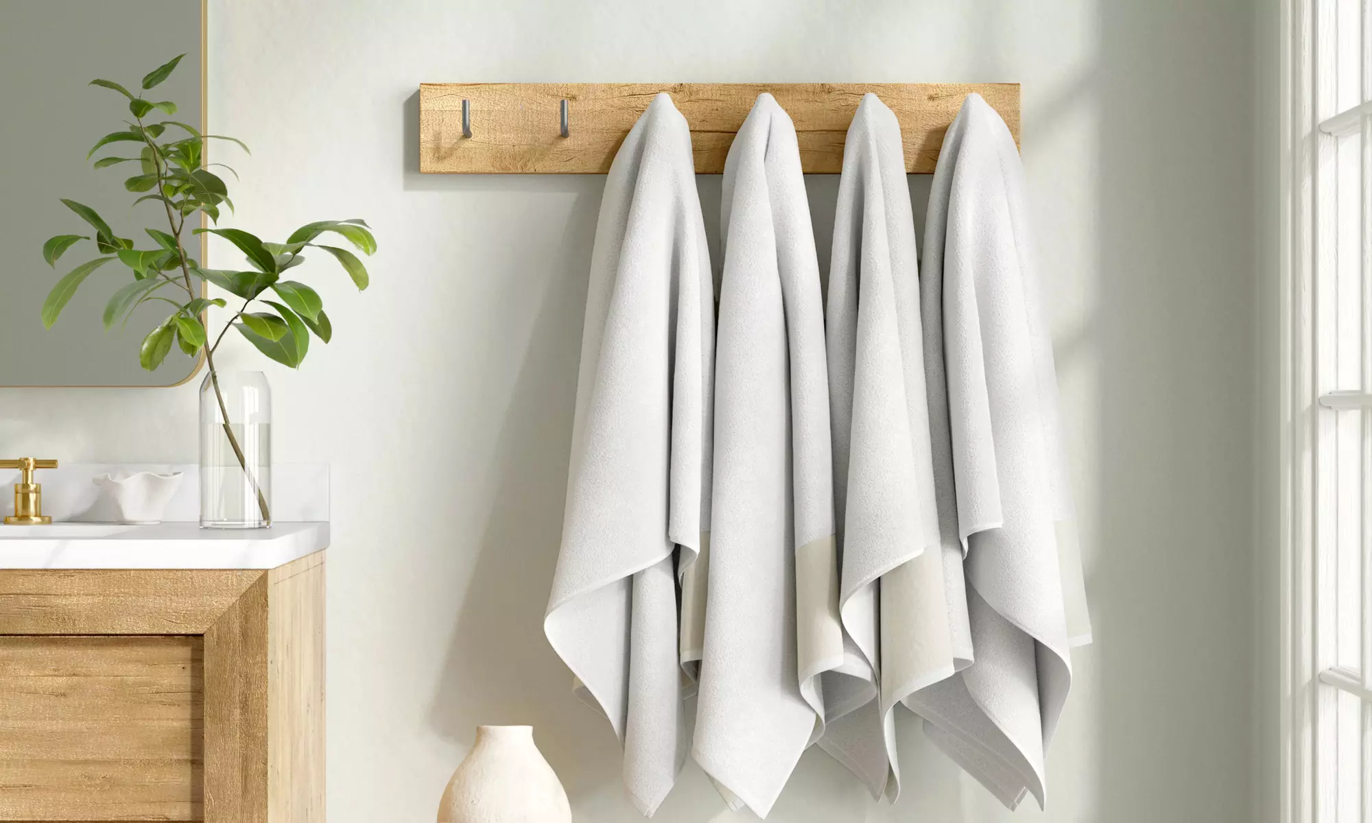Ultra-Soft Cotton Linen-Like Border Towels