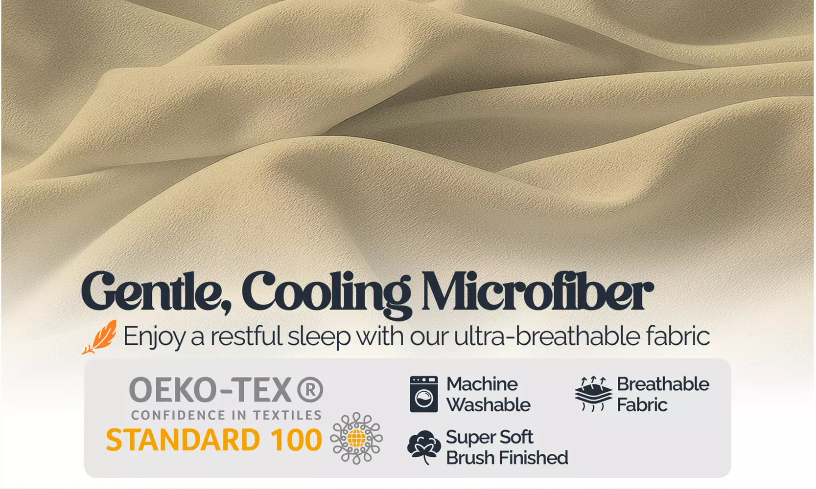 Bamboo Blend Cooling Sheets - 4PC Set, Ultra Soft & Wrinkle-Free