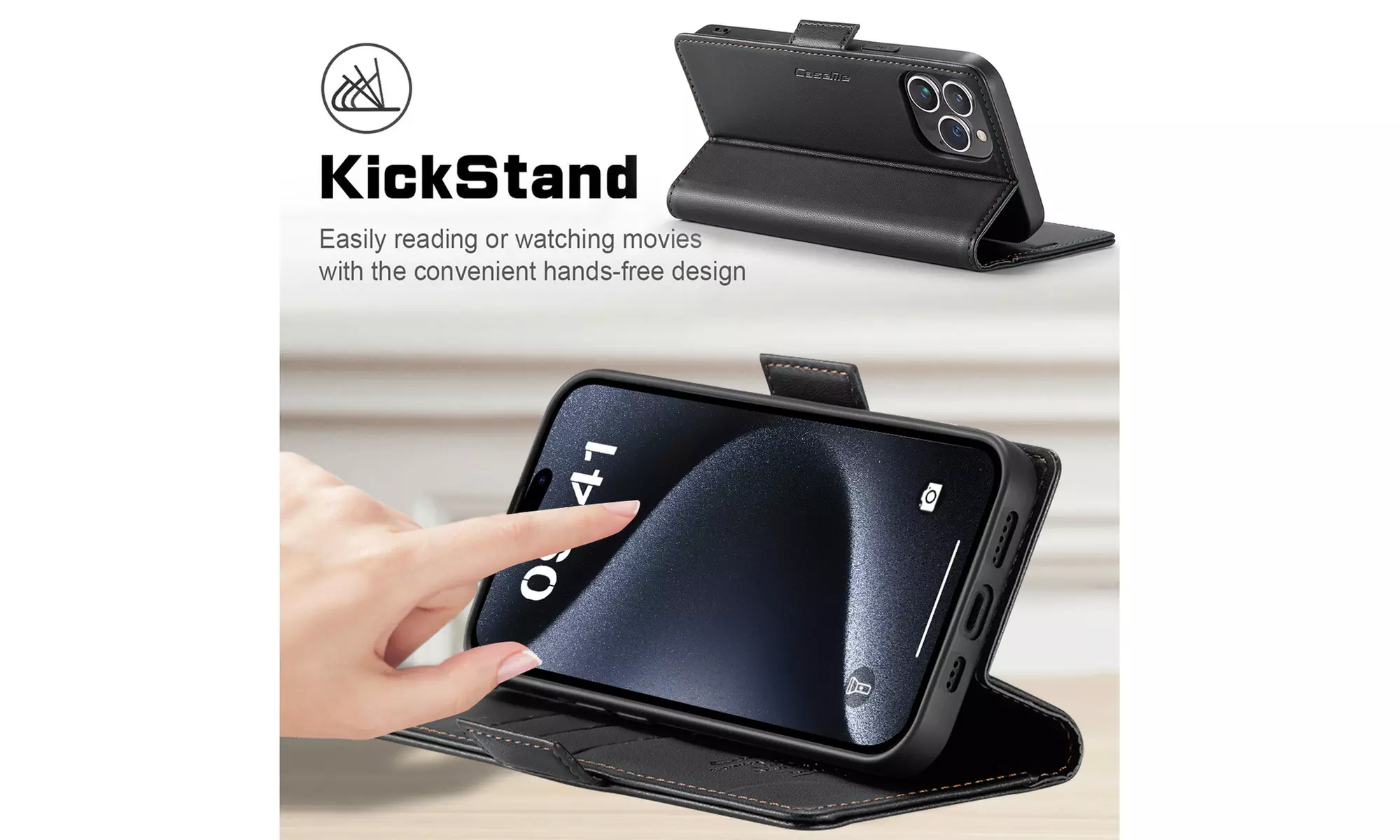 For iPhone 15 Pro Max 6.7 inch 2023 Case Leather Wallet  Flip Shockproof Cover