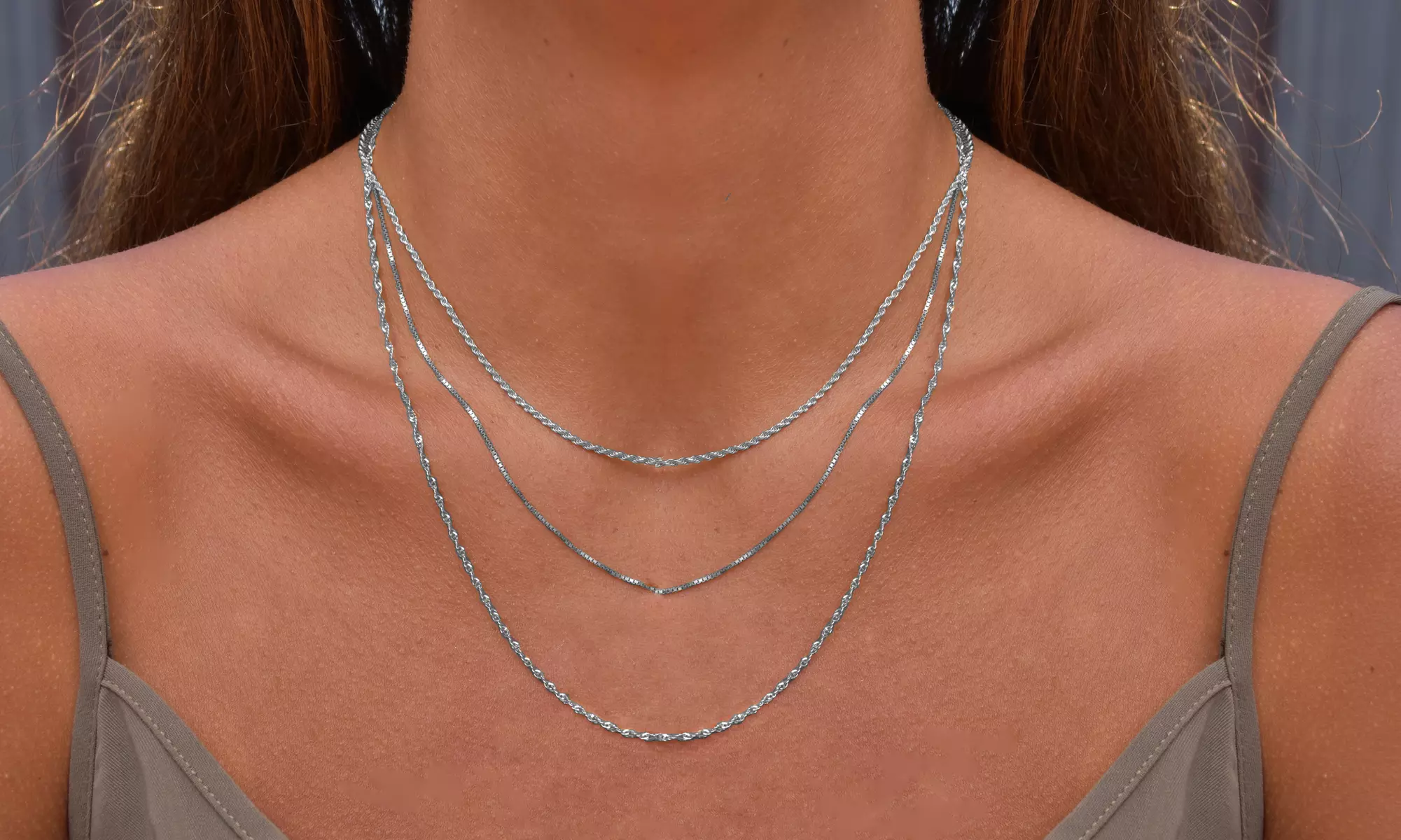 Italian Diamond Cut Layered 3 Pack Chain Set  - Primary Image