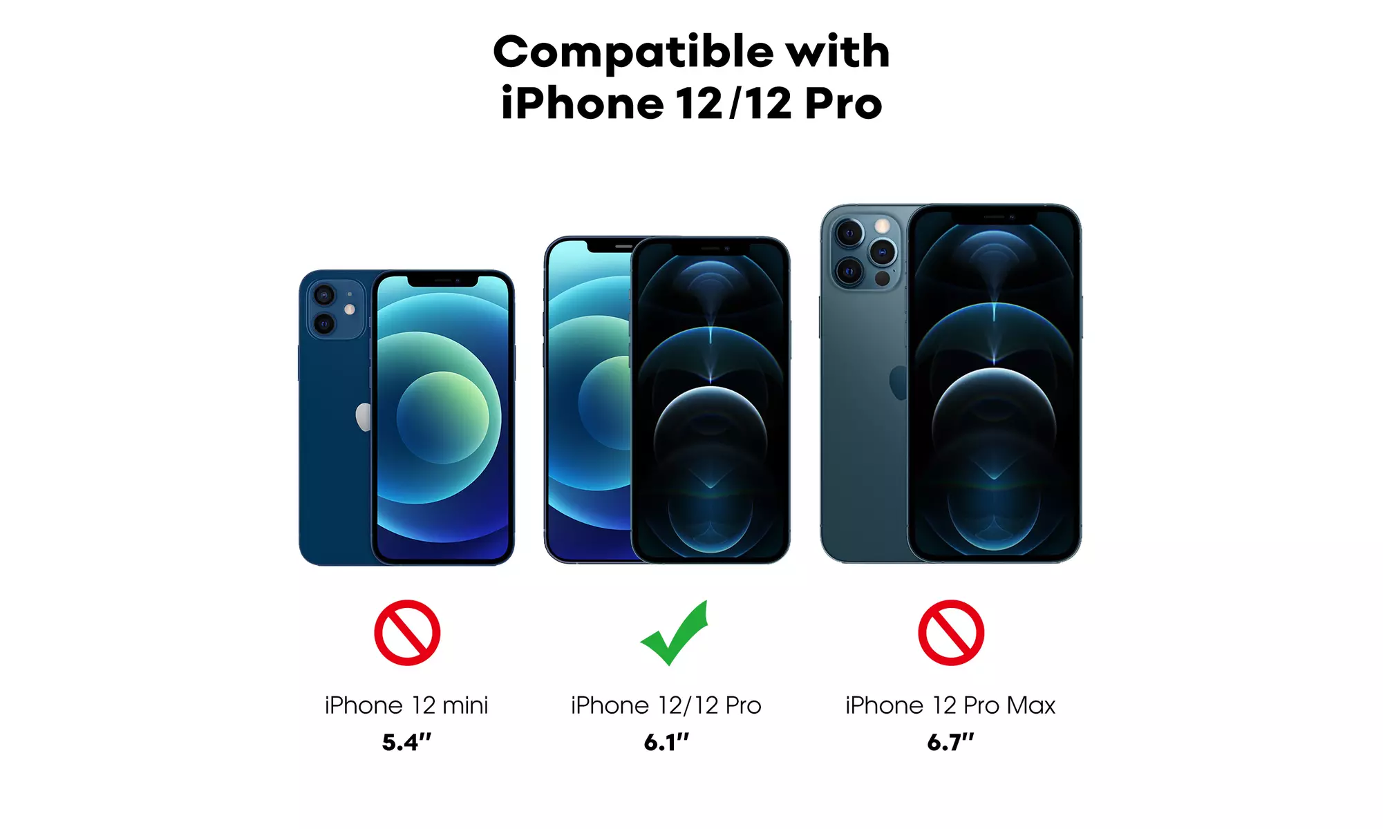 Tempered Glass Screen Protector for iPhone 12/13, Pro, Pro Max, Full Coverage