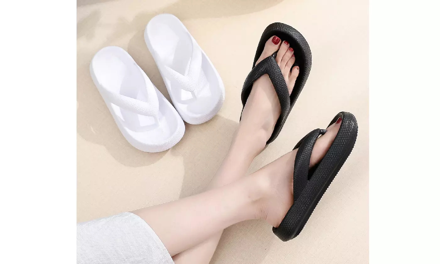 Womens Orthotic Flip Flops Thong Sandals Pillow Slippers With Arch Support