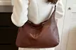 Women PU Leather Tote Slouchy Shoulder Hobo Bags - Second Medium