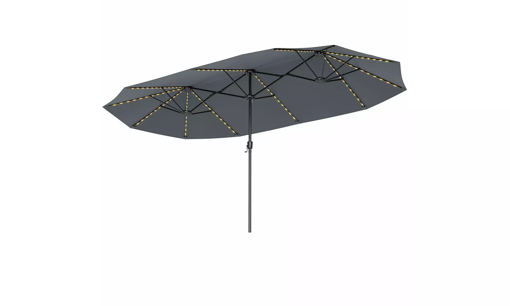 Costway 15.5 FT Extra-Large Patio Umbrella with LED Solar Lights