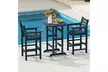 Costway 3-Piece Patio HDPE Bar Set Armchairs with Square High-Top Table Footrest - Second Medium