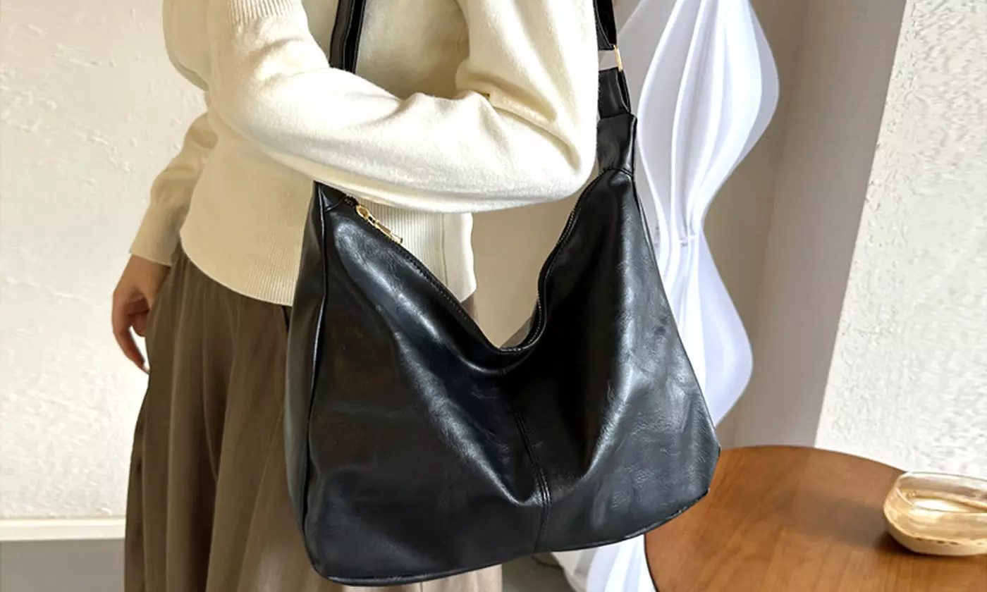 Women PU Leather Tote Slouchy Shoulder Hobo Bags