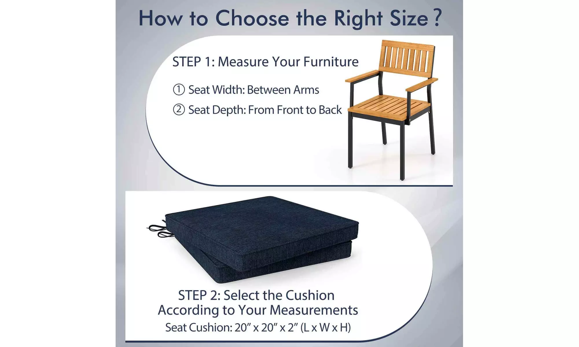 2, 4 or 6 Costway Outdoor Chair Cushions with Fade-Resistant Fabric