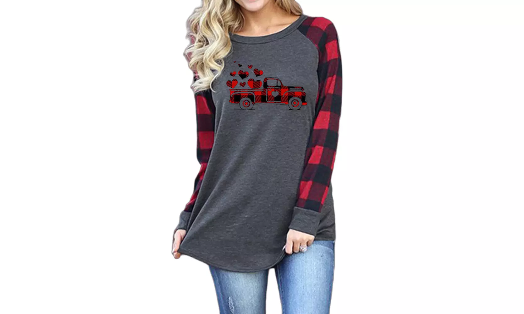 Women's Cute Christmas Plaid Tunic also in Plus Size