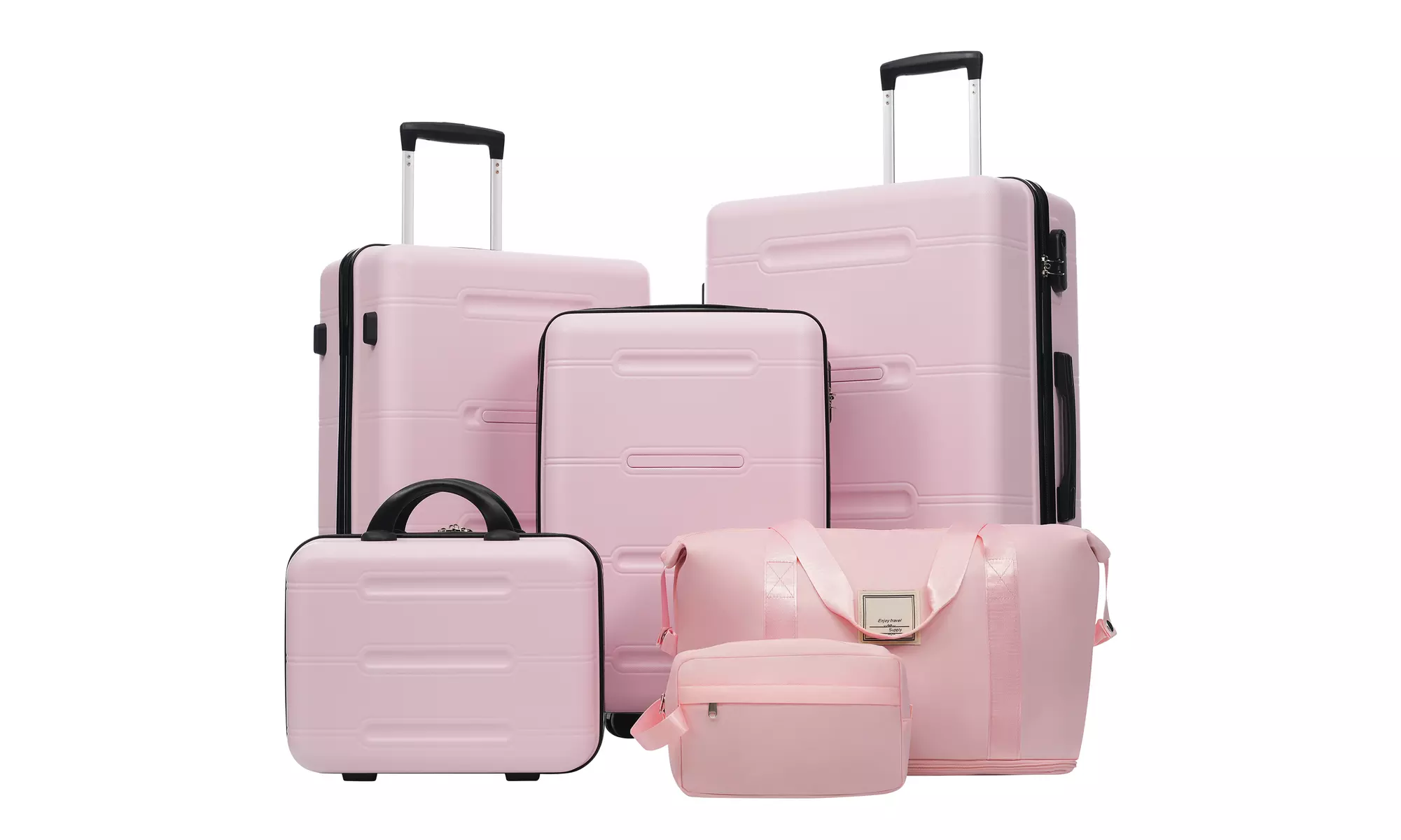 Six-Piece Luggage Set with Expandable Suitcases