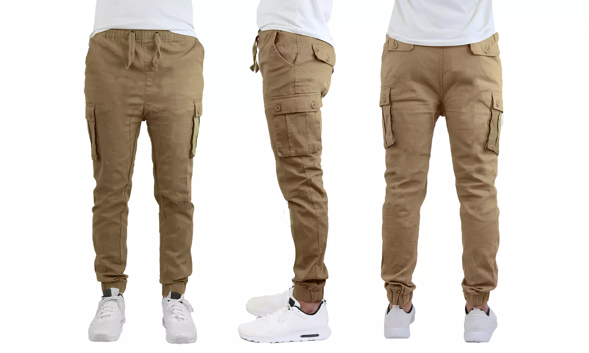 Galaxy by Harvic Men's Stretch Cotton Cargo Jogger Pants