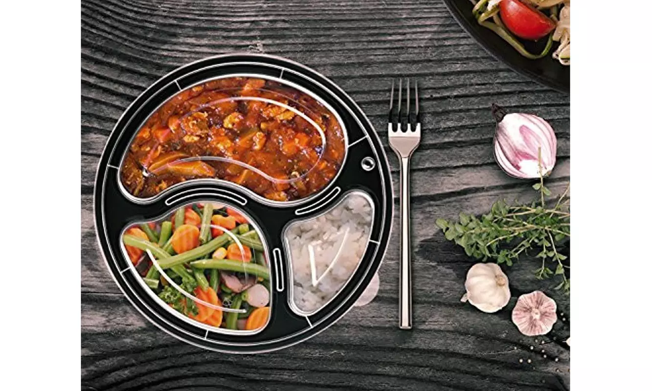 3 Compartment Reusable Food Storage Containers with Lids - 26 oz - 10 Pack - Second Medium