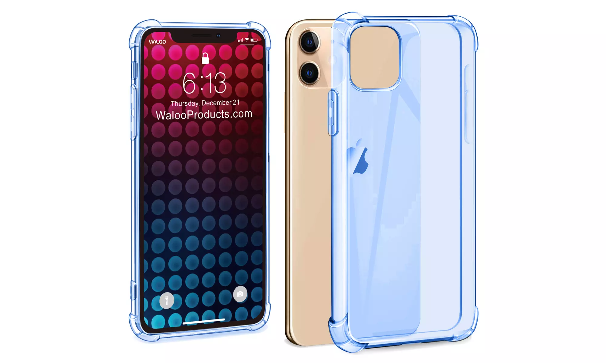 Waloo Clear & Colored Frosted Case for iPhone 11, 11 Pro, 11 Pro Max