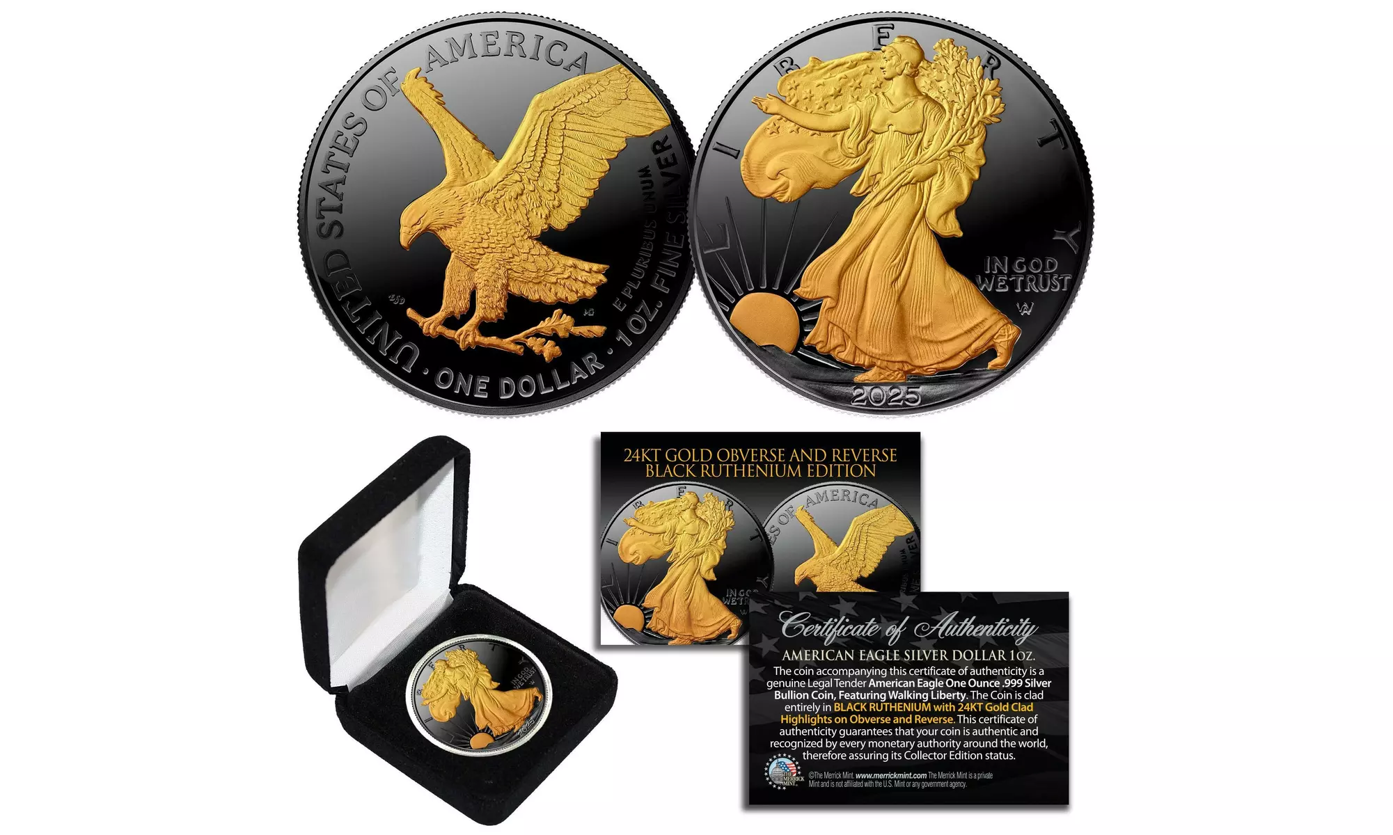 Merrick Mint 2025 1 oz .999 Pure Silver American Eagle Coin with Box - Primary Image