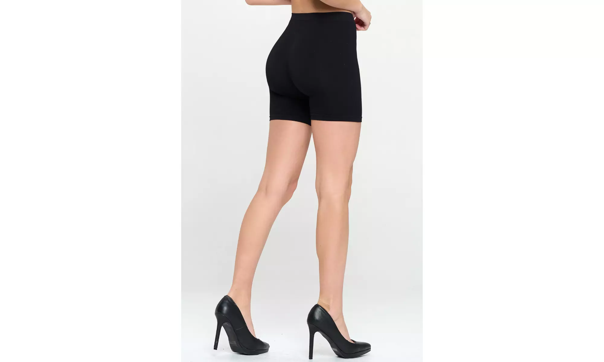 MOA Collection Women's Ribbed Mini Biker Shorts
