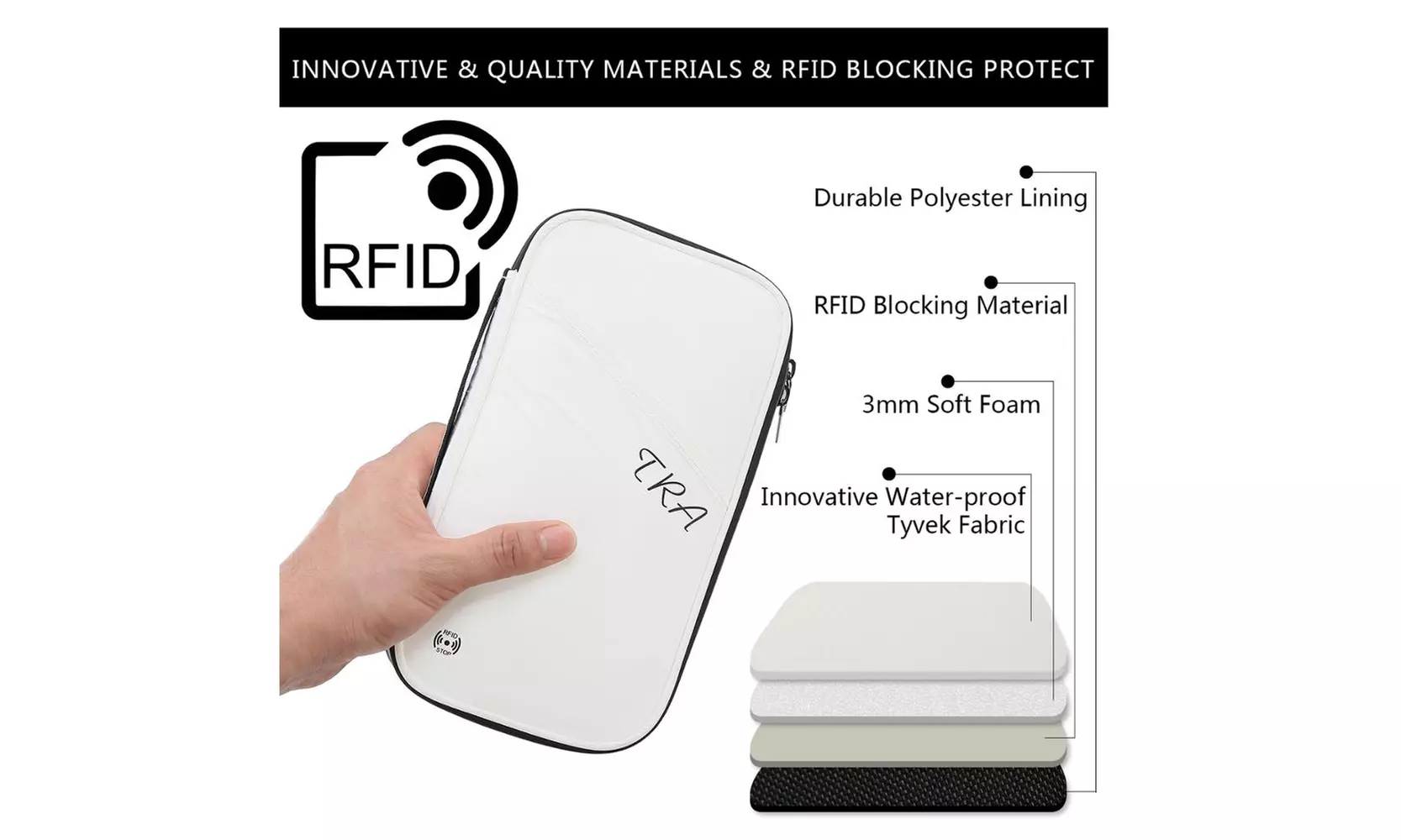 Family Passport Holder Wallet with RFID Blocking with BONUS