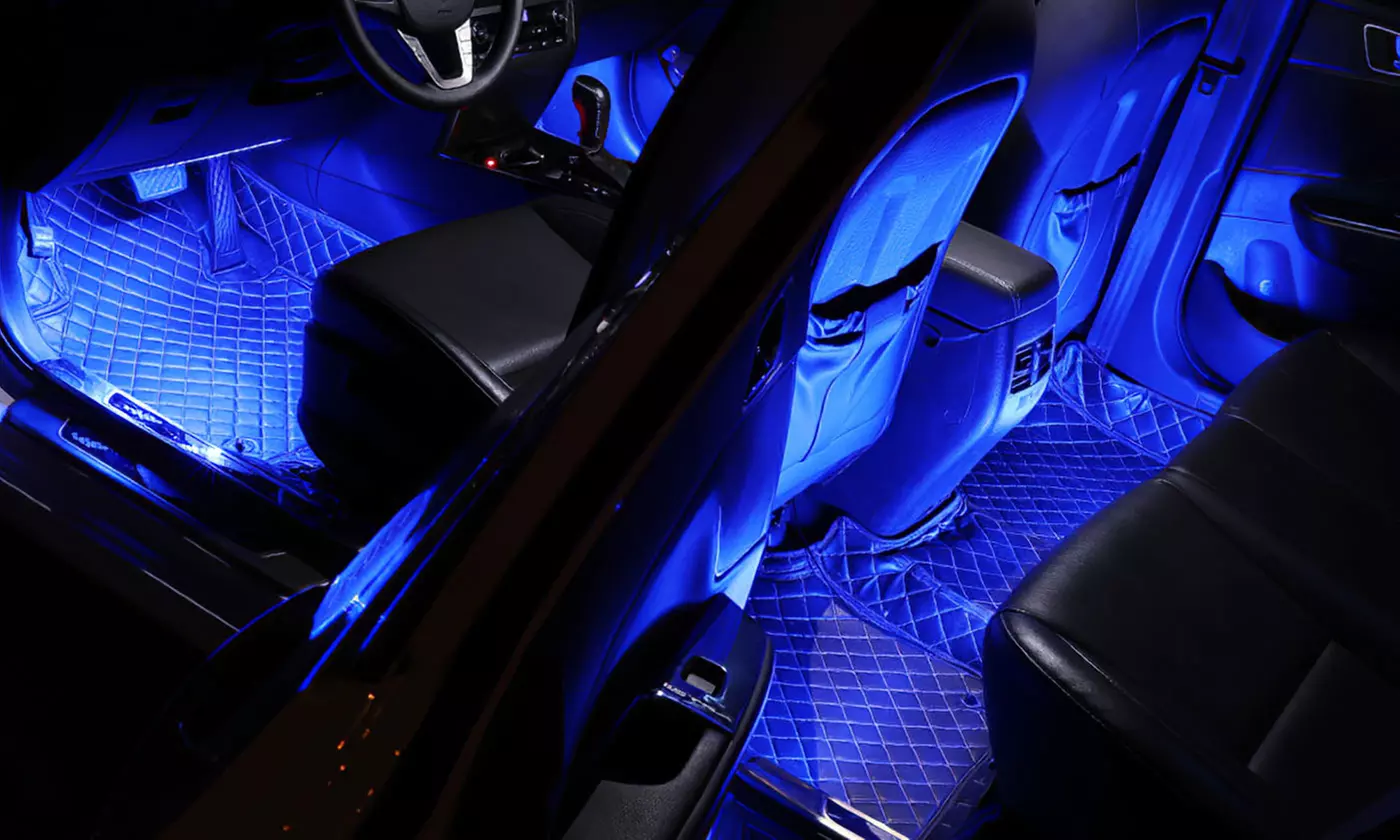 iMounTEK 12V DC Blue LED Car Interior Underdash Footwell Floor Light Kit (4pcs)