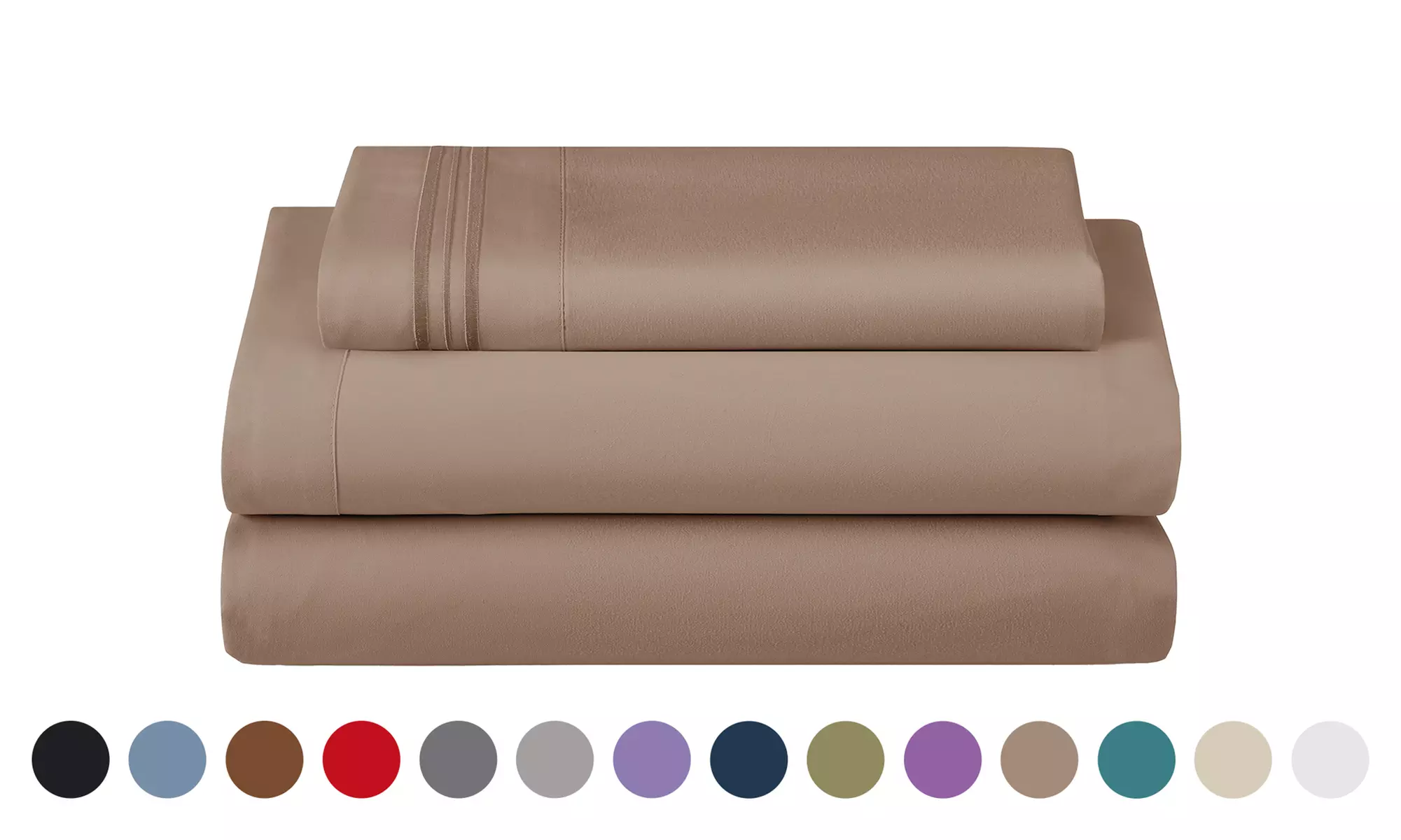 Lux Decor 4Pc Deep Pocket Sheet Set With Embroidered Pillowcases & Giftable Bag