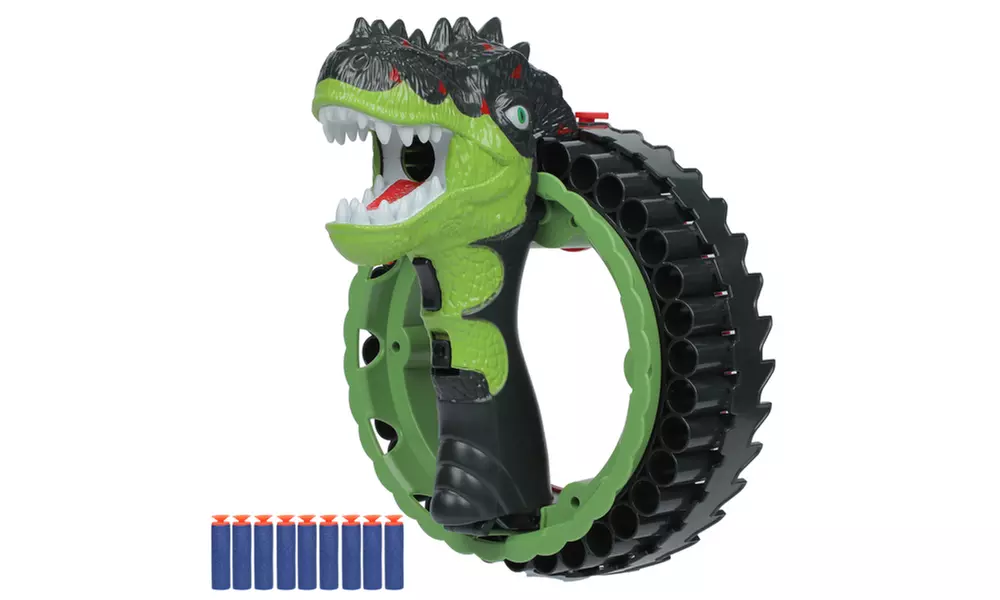 Dinosaur Toy Gun,34 Burst Automatic Soft Bullet Wrist Blasting Soft Bullet Gun - Primary Image