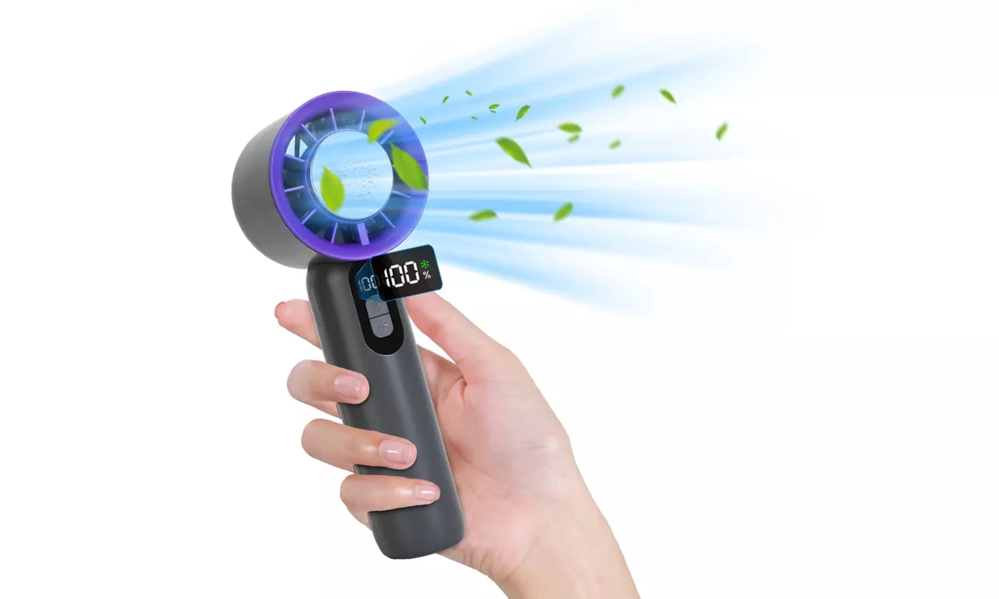 iMounTEK 100-Speed Handheld Turbo Fan with Ice Cooler and LCD Display