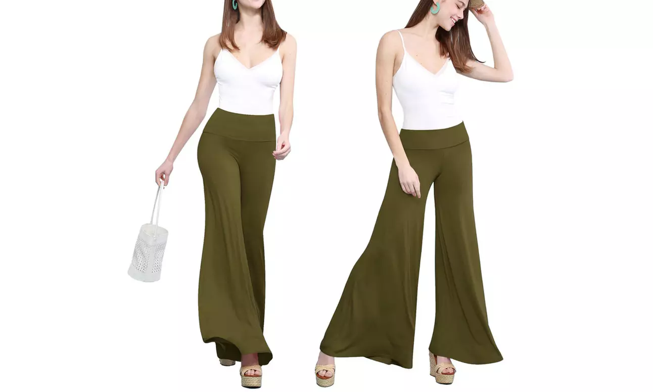 Made by Johnny Women's Casual Comfy Wide Leg Palazzo Pants