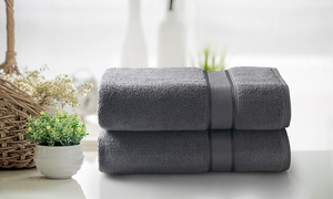 Kathy Ireland Zero Twist Cotton Plush Oversized Bath Sheet Set (2 Pack) 