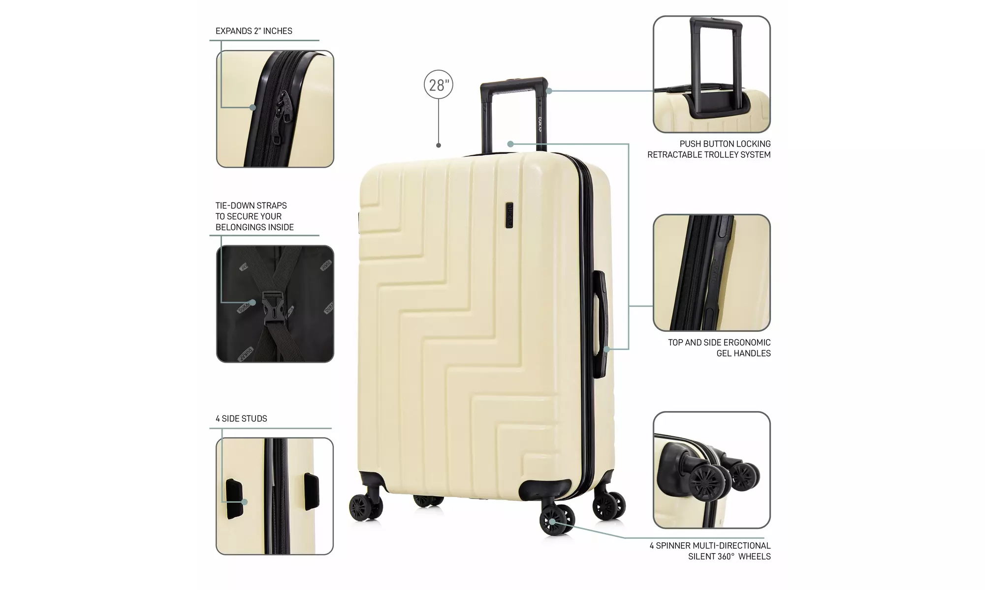 DUKAP Zahav Lightweight Hardside Spinner Luggage